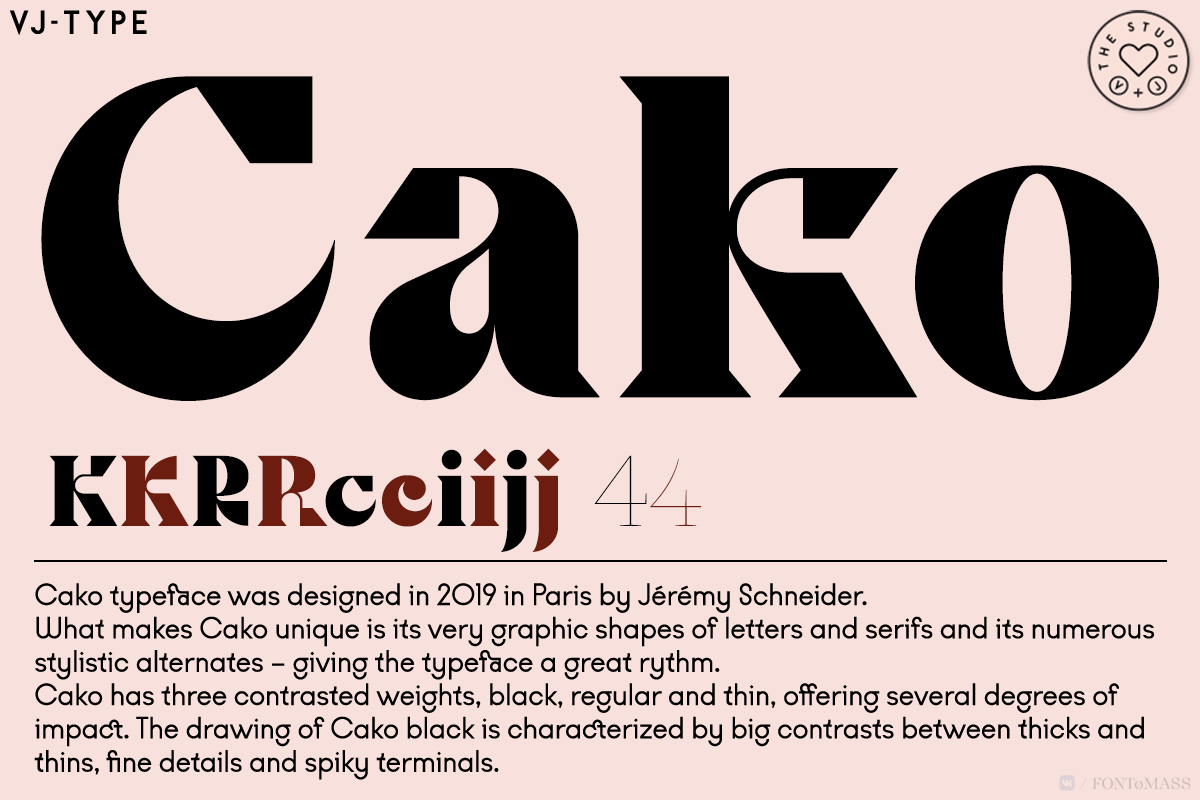 Пример шрифта Cako #1